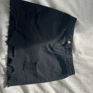 Black mini skirt